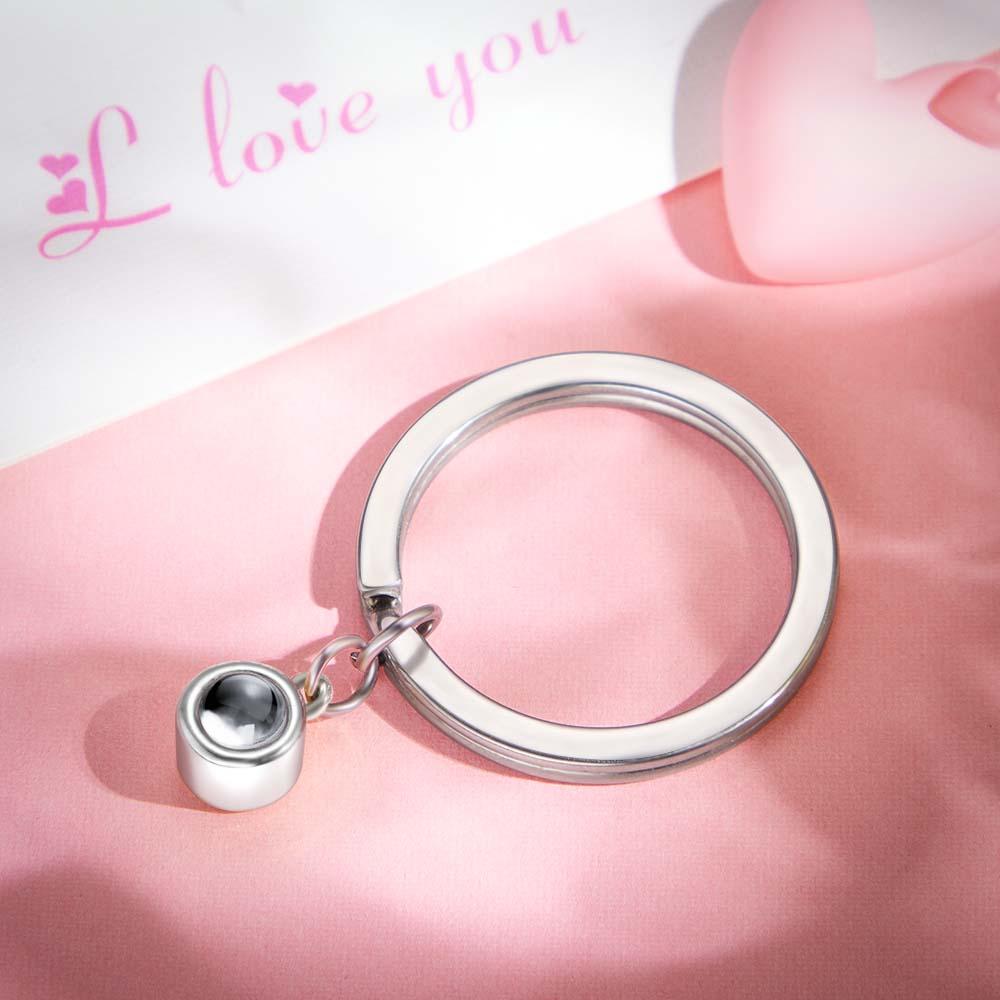 Custom Photo Projection Keychain Personalized Key Ring Exquisite Father's Day Gifts