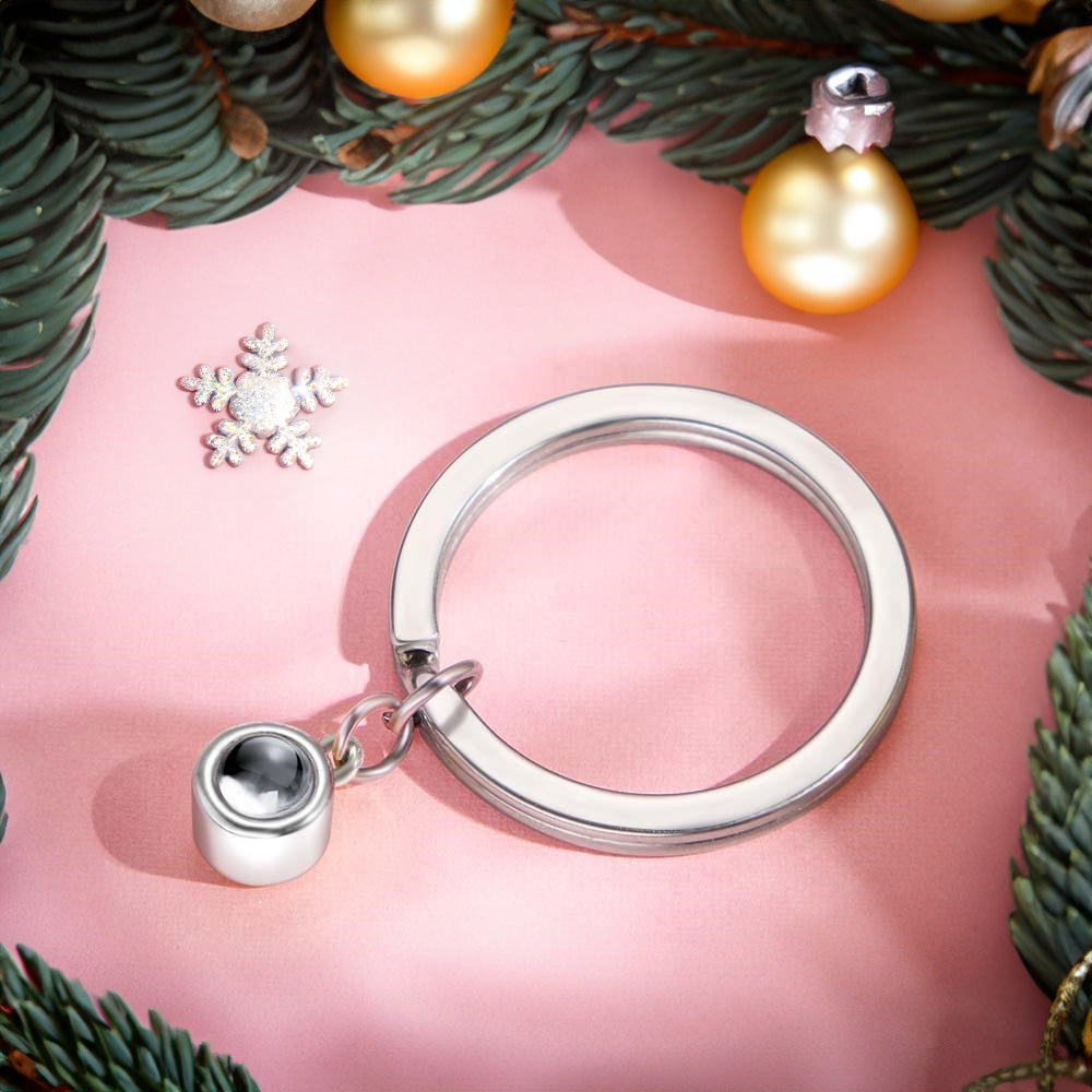 Custom Photo Projection Keychain Personalized Key Ring Exquisite Christmas Gifts For Couple