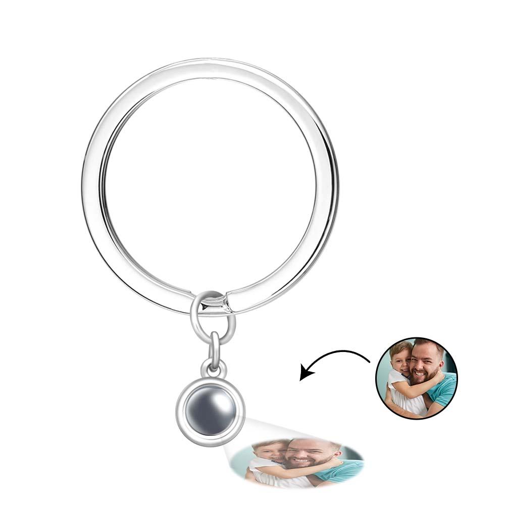 Custom Photo Projection Keychain Personalized Key Ring Exquisite Father's Day Gifts