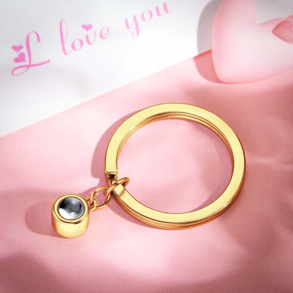Custom Photo Projection Keychain Personalized Key Ring Exquisite Father's Day Gifts