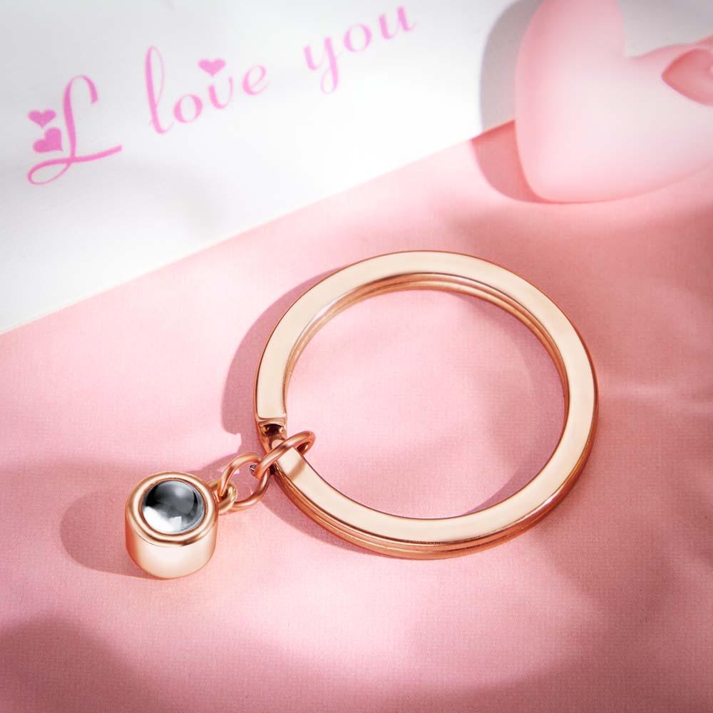 Custom Photo Projection Keychain Personalized Key Ring Exquisite Father's Day Gifts
