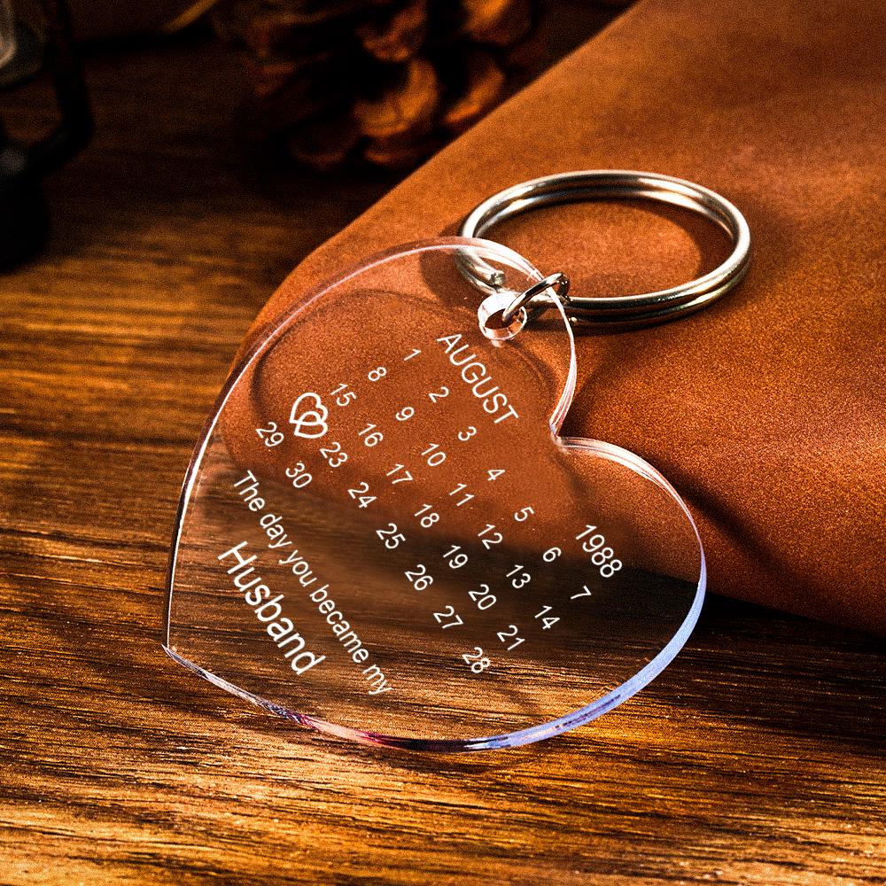 Personalised Calendar Keyring Keychain The Day You Became My Special One Gift Keepsake Engraved Keychain Gifts For Lover