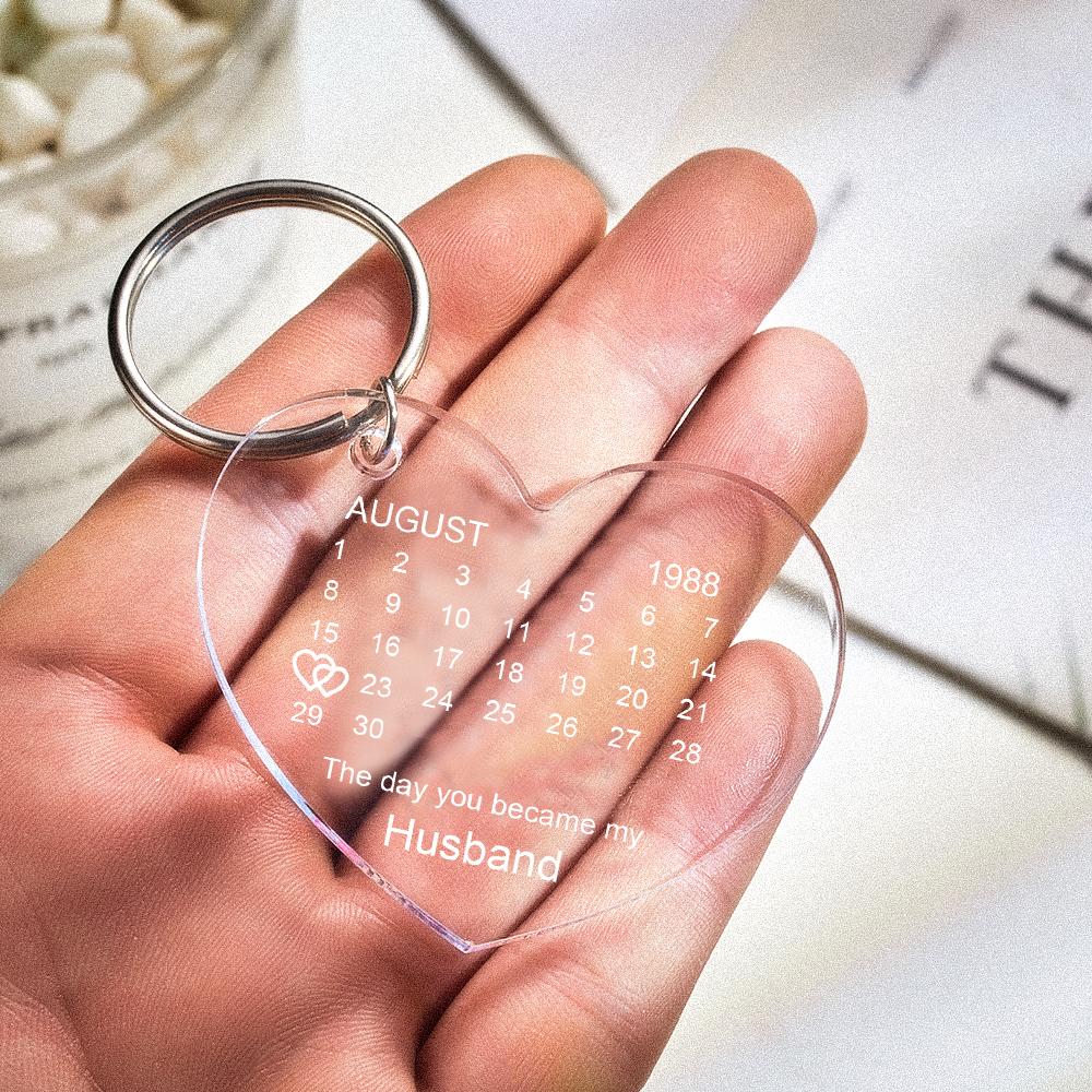 Personalised Calendar Keyring Keychain The Day You Became My Special One Gift Keepsake Engraved Keychain Gifts For Lover