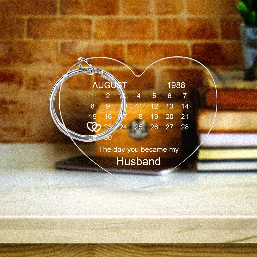 Personalised Calendar Keyring Keychain The Day You Became My Special One Gift Keepsake Engraved Keychain Gifts For Lover