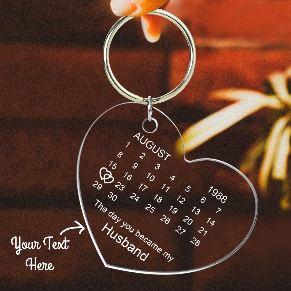 Personalised Calendar Keyring Keychain The Day You Became My Special One Gift Keepsake Engraved Keychain Gifts For Lover