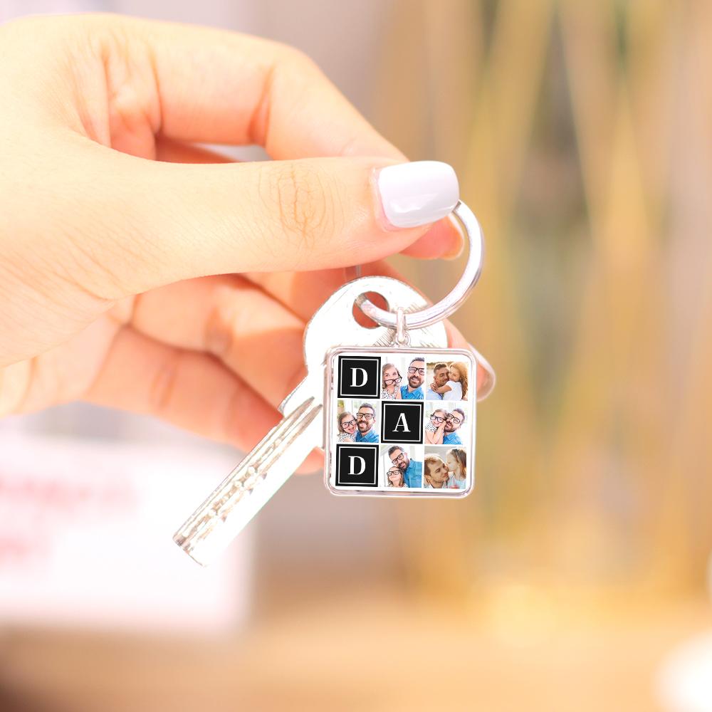 Custom Square Keychain Pass Image Father's Day Gift