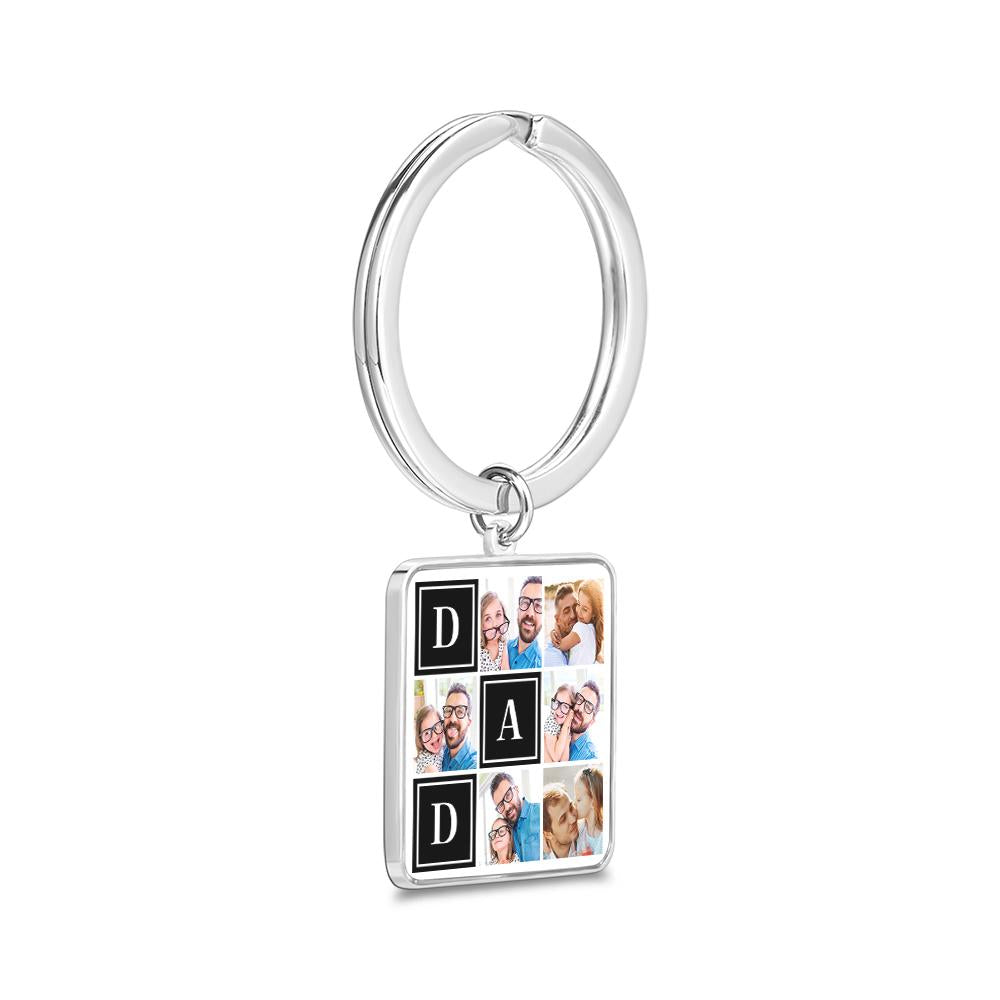 Custom Square Keychain Pass Image Father's Day Gift