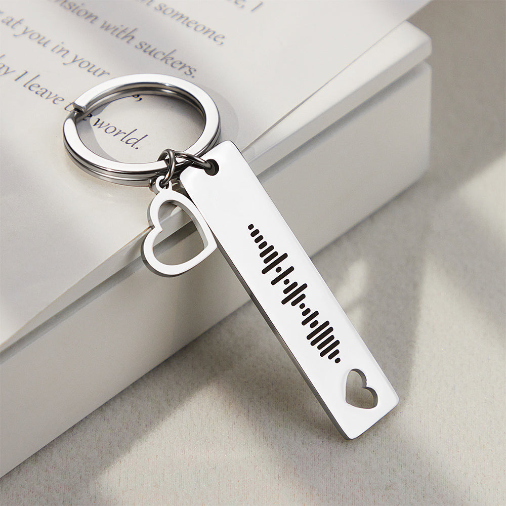 Custom Scannable Music Code Keychain Heart-shaped Creative Gifts