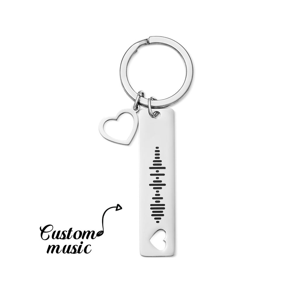 Custom Scannable Music Code Keychain Heart-shaped Creative Gifts