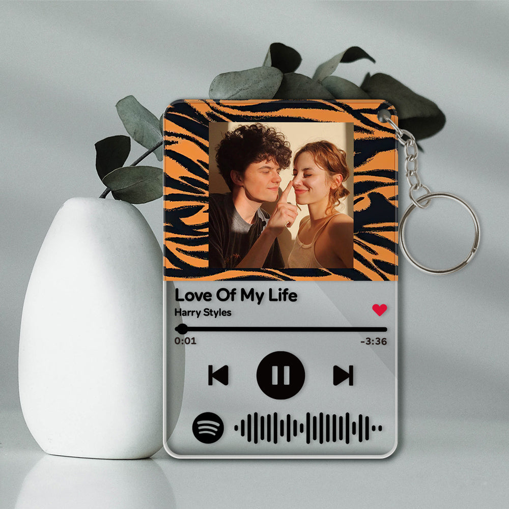 Custom Scannable Spotify Code Keychains Acrylic Music Animal Texture Style Gifts