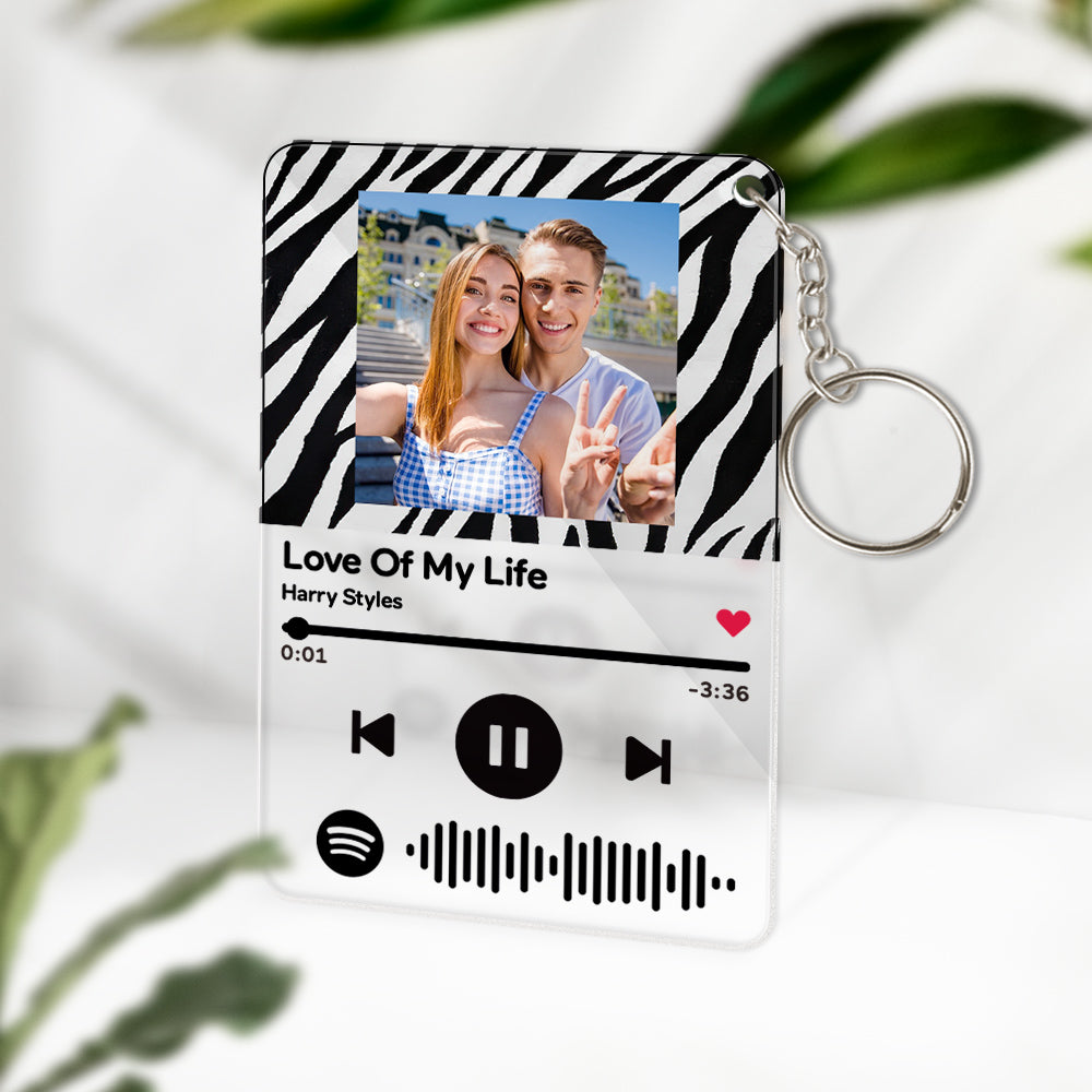 Custom Scannable Spotify Code Keychains Acrylic Music Animal Texture Style Gifts
