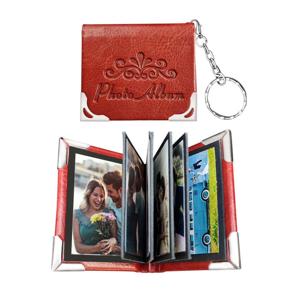 Custom Photo Album Keychain Personalized Photo Leather Keychain Romantic Gift
