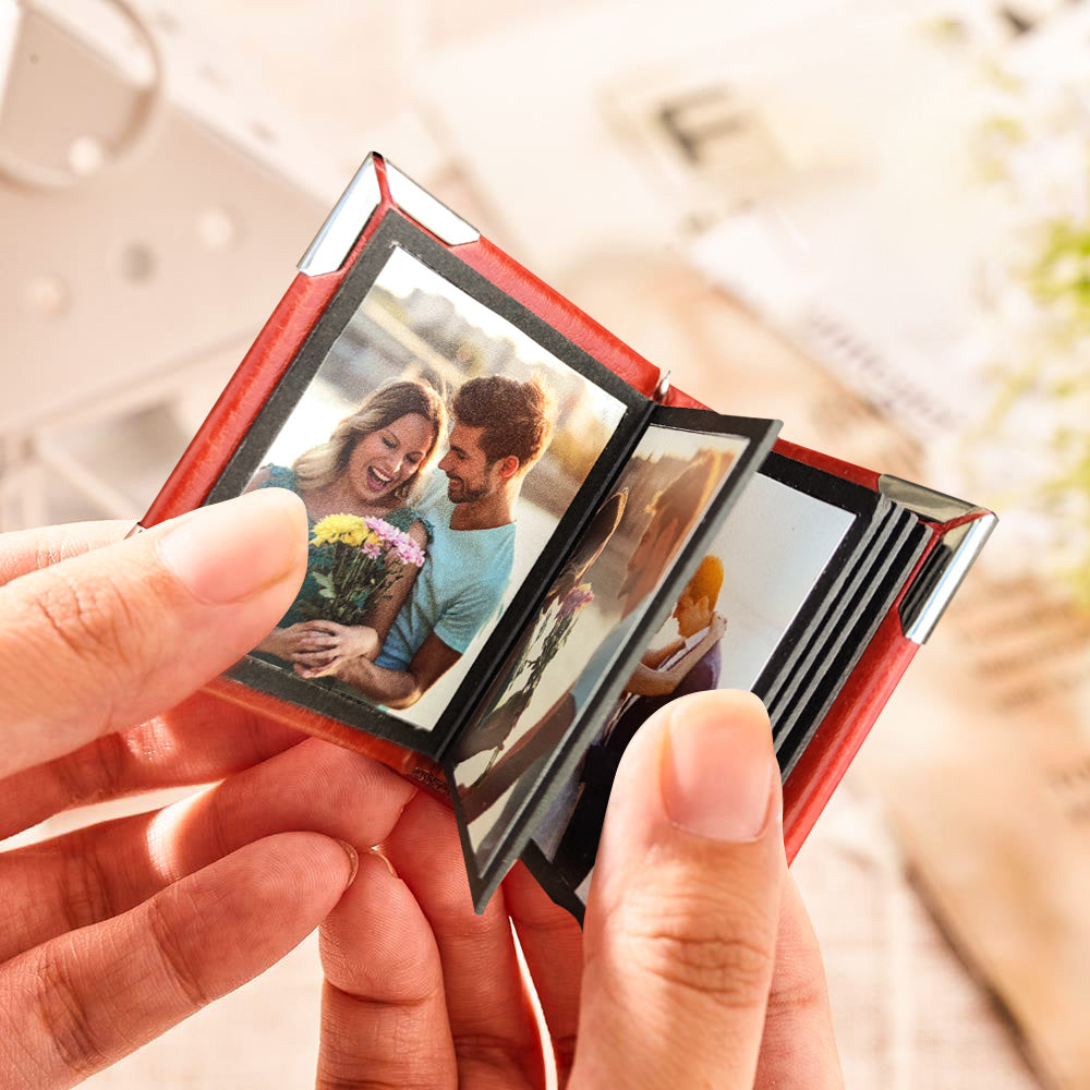 Custom Photo Album Keychain Personalized Photo Leather Keychain Romantic Gift