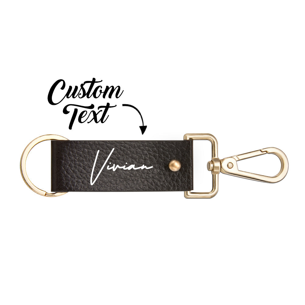 Custom Engraved Keychain Stylish Leather Keychain Gift for Men