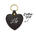 Custom Engraved Keychain Leather Heart-shaped Keyring Gift for Her