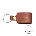 Custom Engraved Calendar Date Keychain Leather Keyring Anniversary Gift