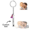 Customized Projection Photo Text Keychain Personalized Anniversary Gift For Men