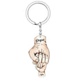 Custom Words Engraved Hand Shaped Keychain For Father's Day Holding Hands