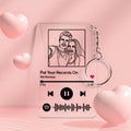Custom Line Art Spotify Code Music Plaques Keychain, Engraved Custom Acrylic, Song Keychain