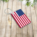Personalized Stainless Steel Keychain Chain USA American Flag Keyring for Womens Mens
