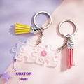 Custom Engraved Keychain Jigsaw Puzzle Couple Keychains Gift for Lover