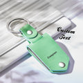Personalized Leather Photo Drive Safe Keychain Custom Engraved Text Commemorative Keychain Anniversary Gifts
