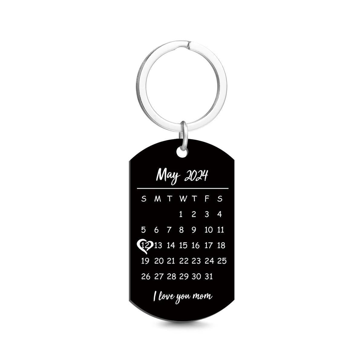 Custom Keychain Photo Calendar Keychain Tag Keychain Gift for Mother