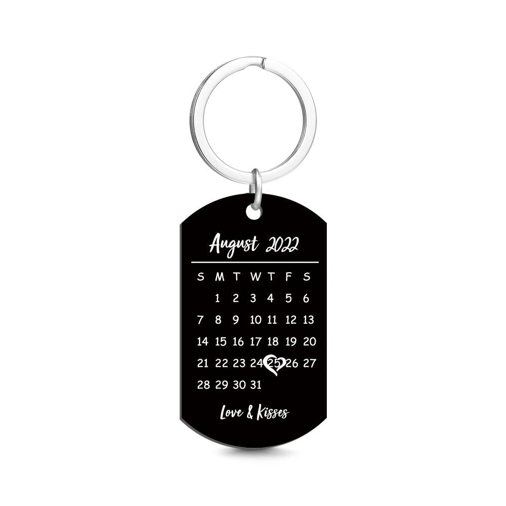 Custom Keychain Photo Calendar Keychain Tag Keychain Gift for Father