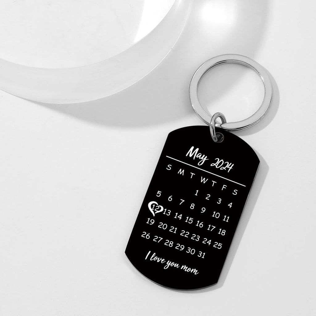 Custom Keychain Photo Calendar Keychain Tag Keychain Gift for Mother