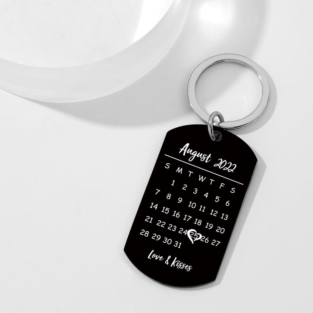 Custom Keychain Photo Calendar Keychain Tag Keychain Gift for Father