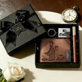 Custom Photo Wallet and Photo Calendar Keychain Set Father's Day Gift for Him