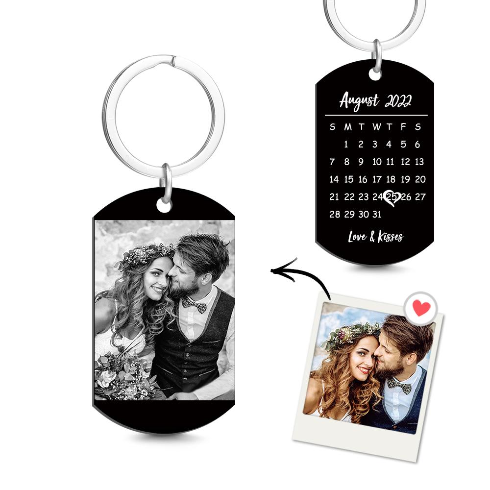 Custom Keychain Photo Calendar Keychain Tag Keychain  Gift for Christmas