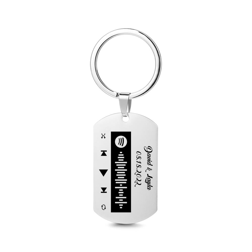 Custom Spotify Keychain with Picture, Custom Scannable Spotify Music Song Code Keychain Personalized Master Custom Picture Keychain
