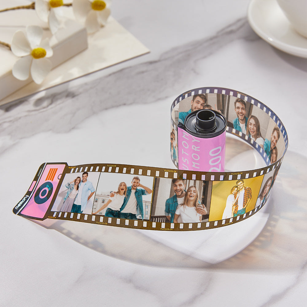 15 Pics Custom Film Roll Keychain Personalized Multiphoto Camera Keychain for Couples