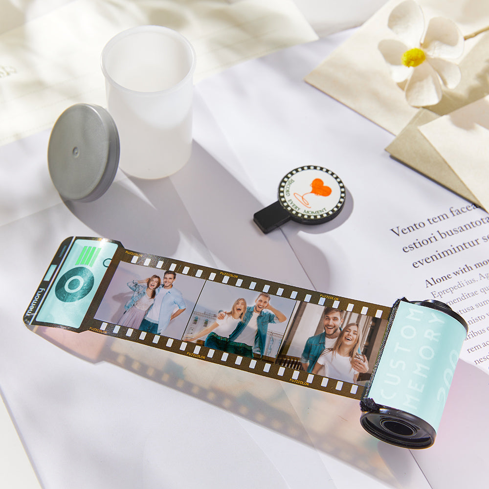 15 Pics Custom Film Roll Keychain Personalized Multiphoto Camera Keychain for Couples