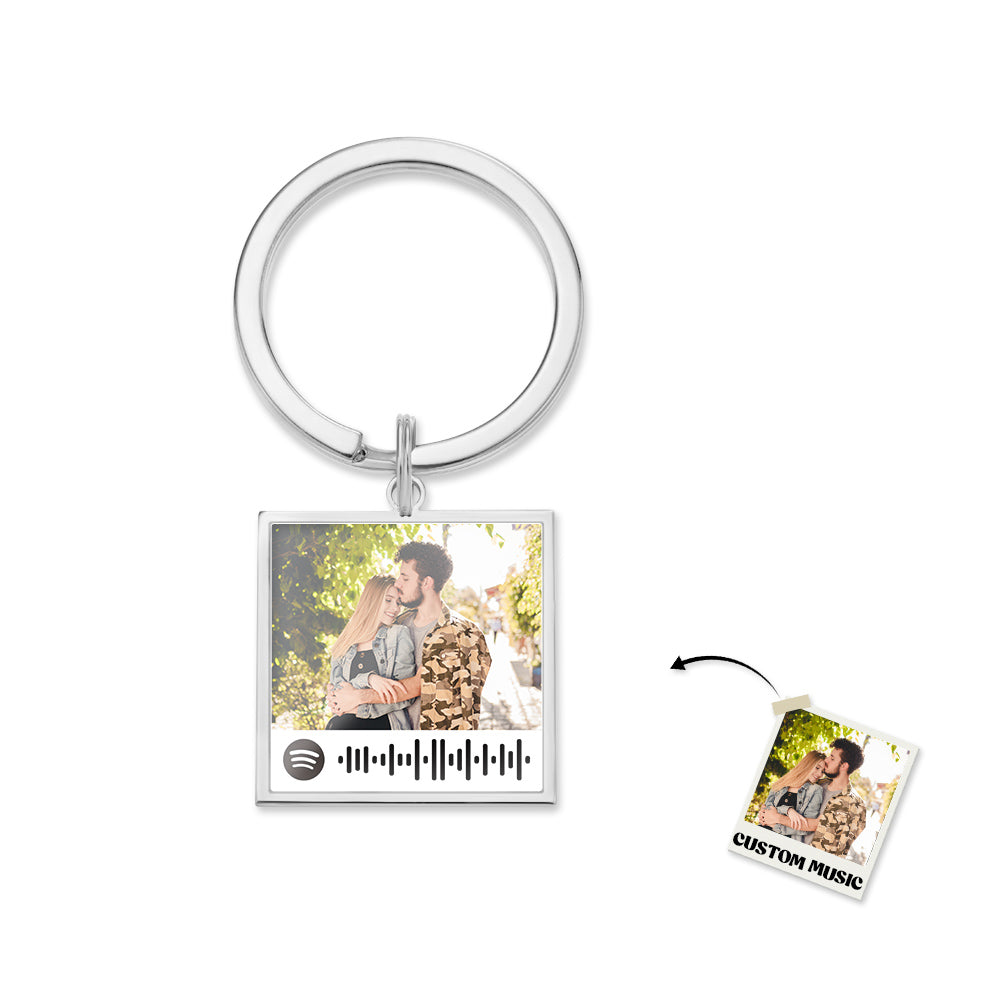 Spotify Playlist Code Keychain Personalized Photo Music Song Keychain Memorial Gifts