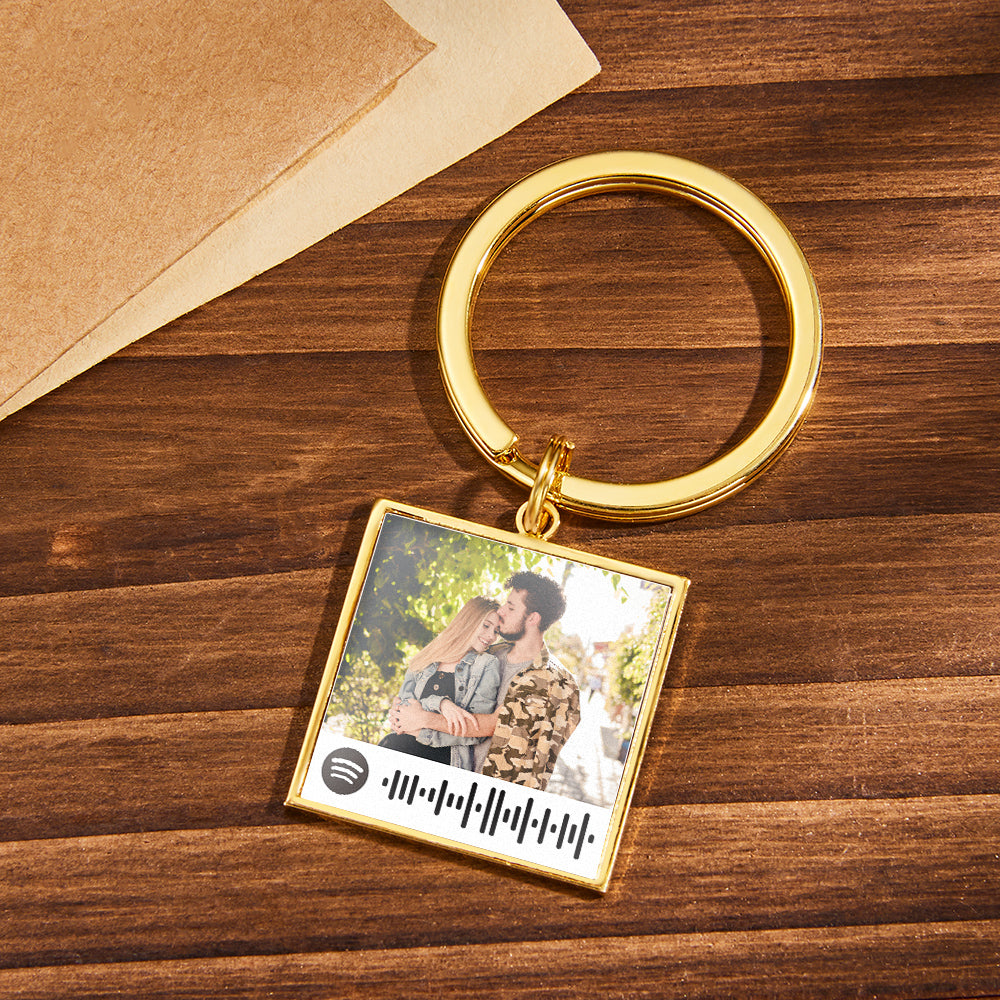 Spotify Playlist Code Keychain Personalized Photo Music Song Keychain Memorial Gifts