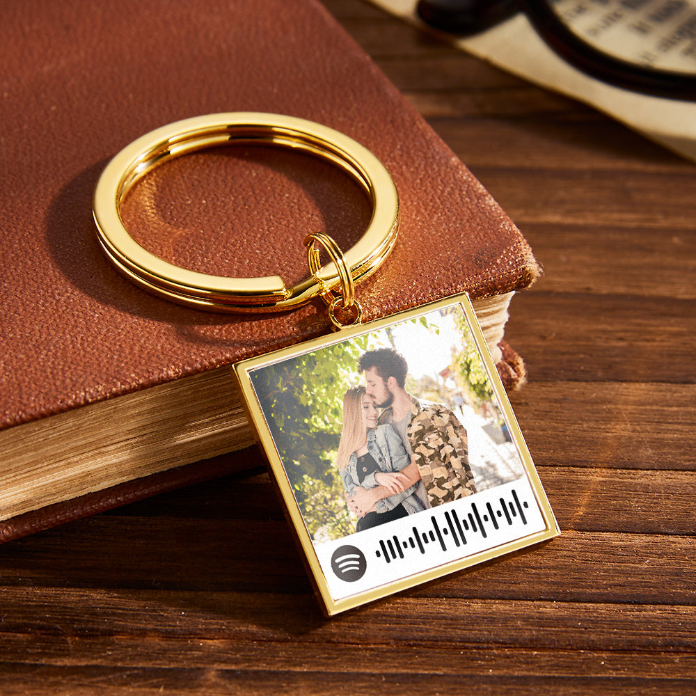 Spotify Playlist Code Keychain Personalized Photo Music Song Keychain Memorial Gifts