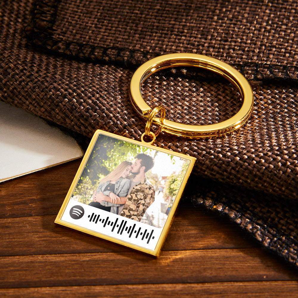 Spotify Playlist Code Keychain Personalized Photo Music Song Keychain Memorial Gifts