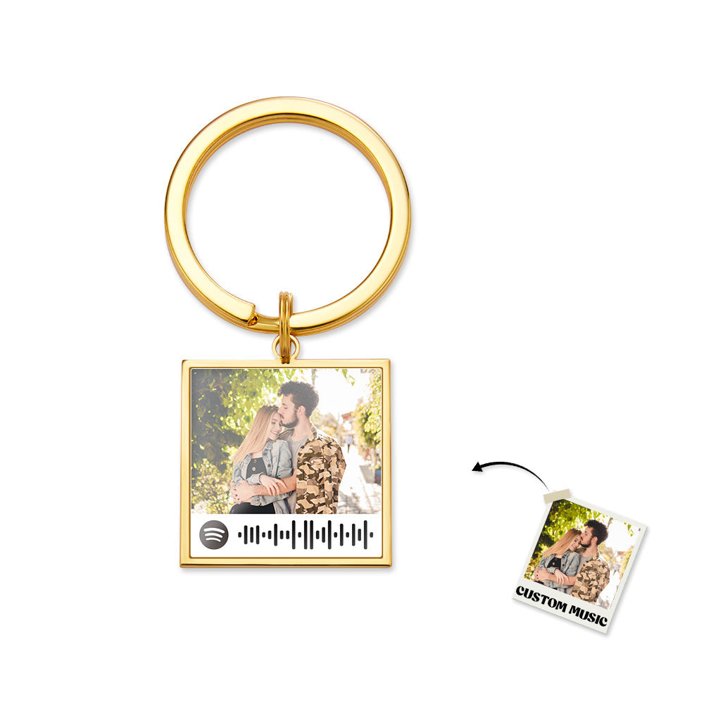 Spotify Playlist Code Keychain Personalized Photo Music Song Keychain Memorial Gifts