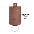 Custom Engraved Keychain Personalized Leather Pulling Key Holder Creative Gift