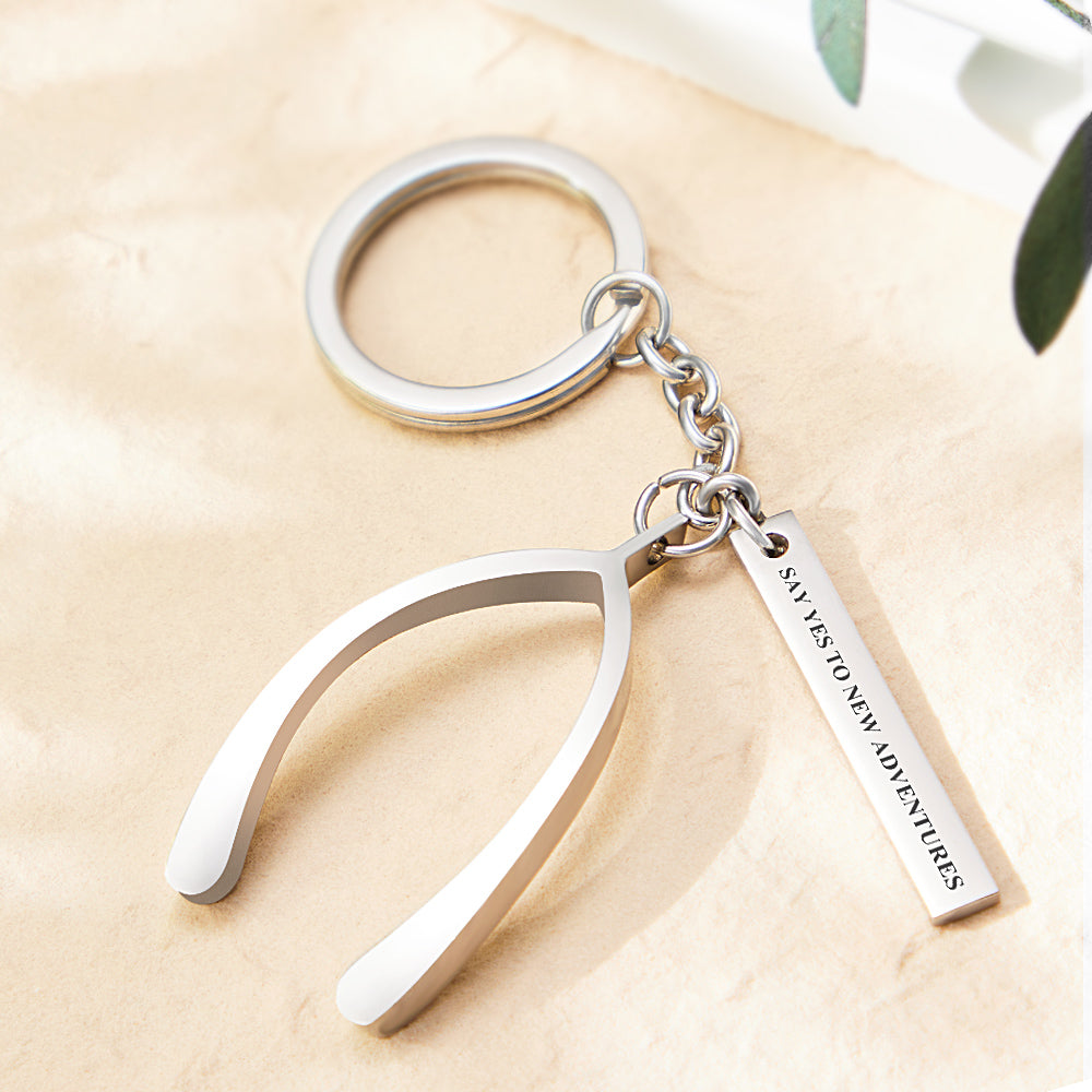 Personalized Engraved Key Chain Unique Custom Pendant Keychain Anniversary Gifts