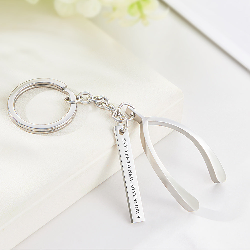 Personalized Engraved Key Chain Unique Custom Pendant Keychain Anniversary Gifts