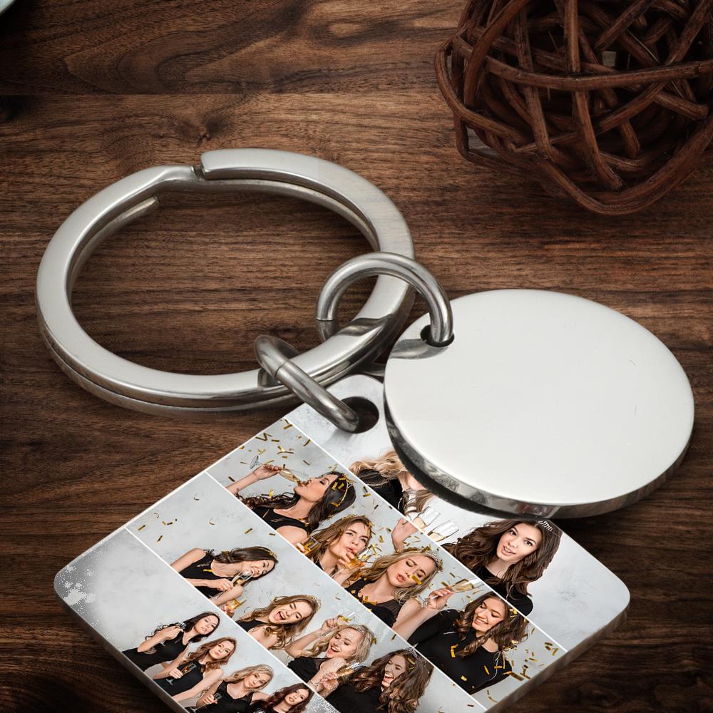 Personalized Custom Photo Engraved Calendar Collage Photo Painting Keyring