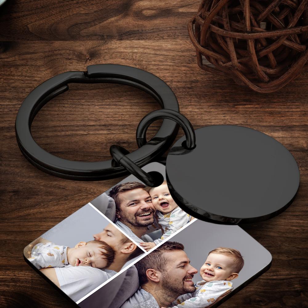 Personalized Custom Photo Engraved Calendar Collage Photo Painting Keyring