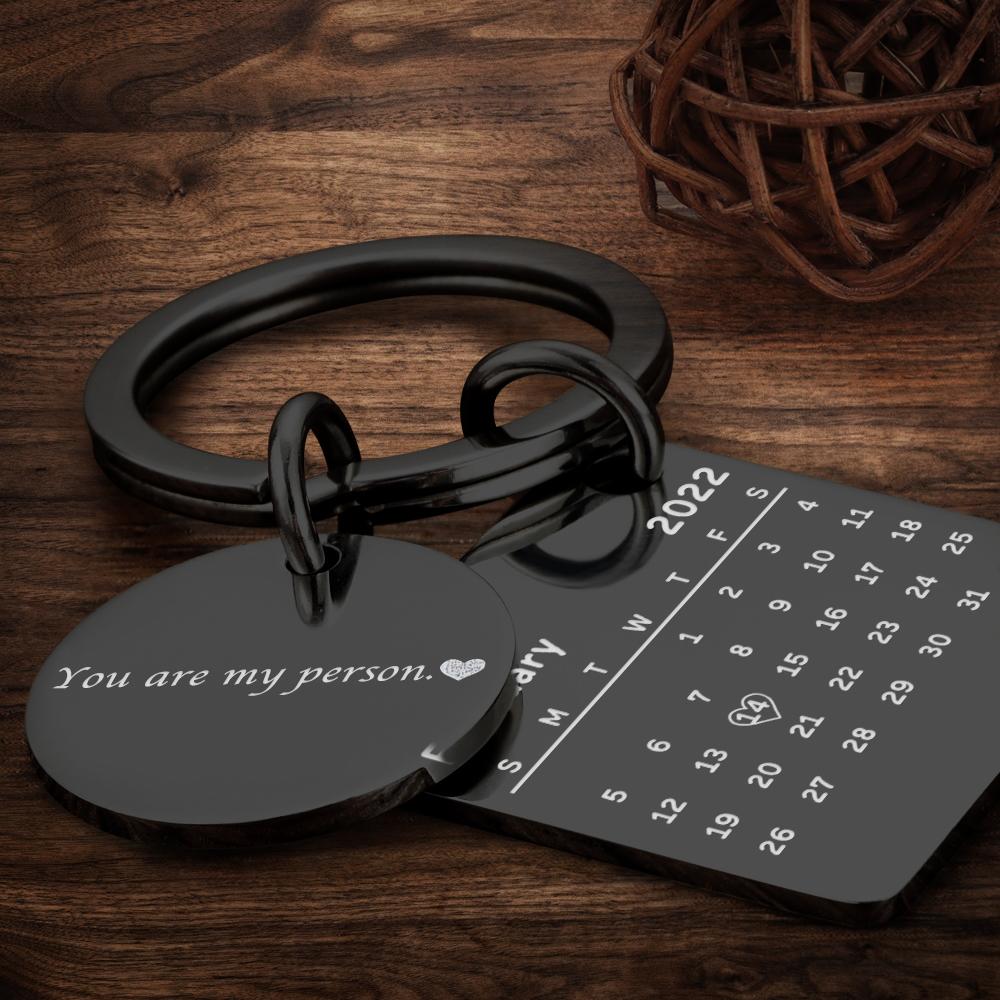 Personalized Custom Photo Engraved Calendar Collage Photo Painting Keyring