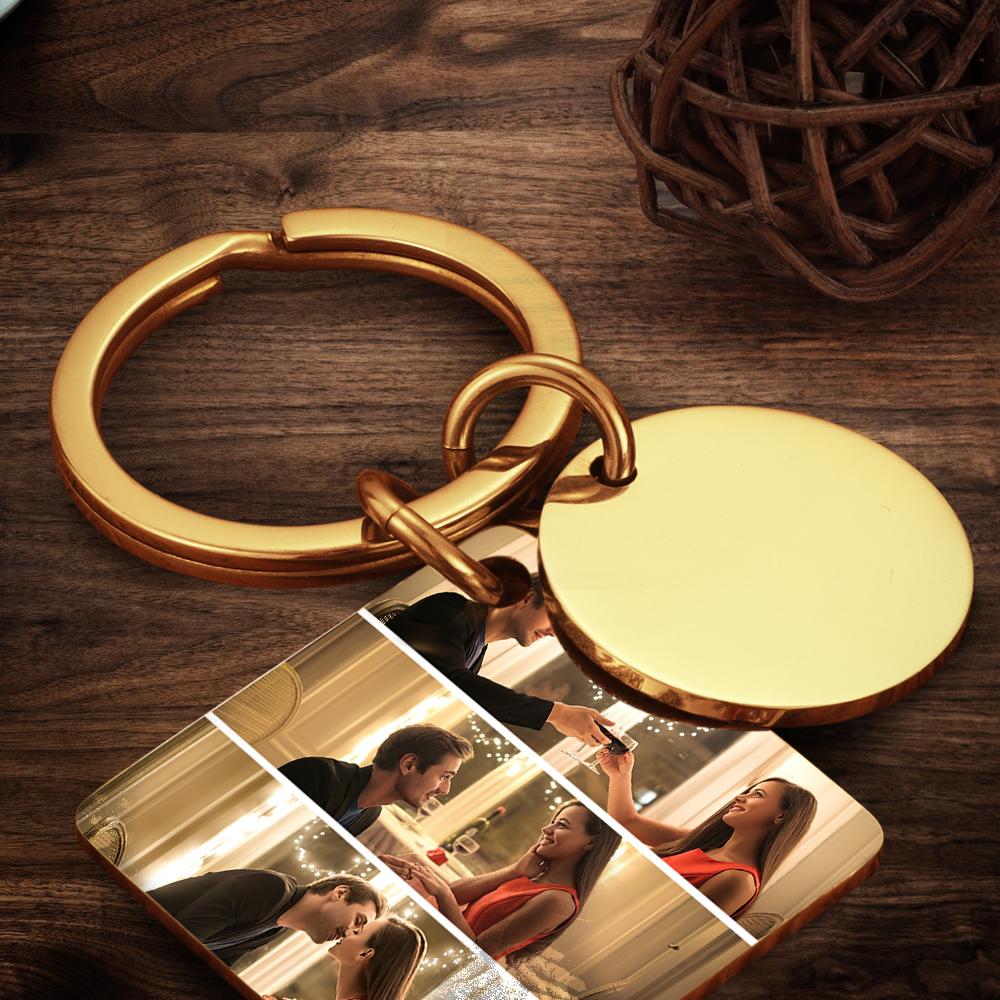 Personalized Custom Photo Engraved Calendar Collage Photo Painting Keyring
