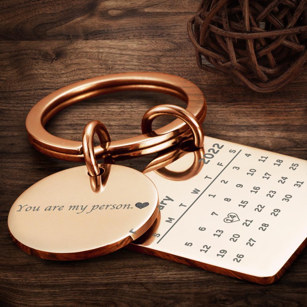 Personalized Custom Photo Engraved Calendar Collage Photo Painting Keyring