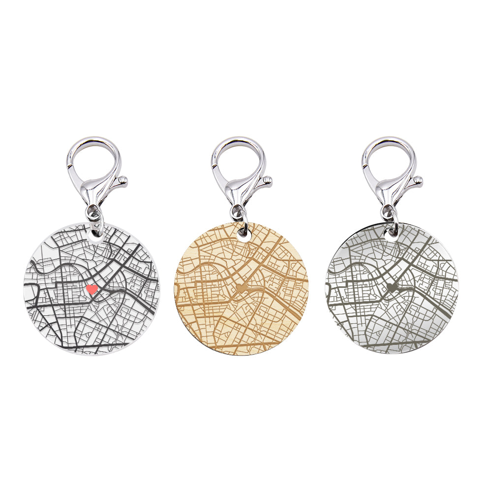 Personalized Map Keychain Custom Engraved Keychain Gifts for Him or Her
