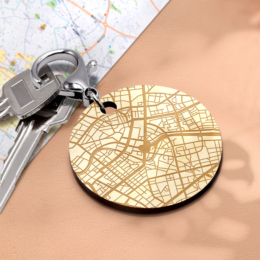 Personalized Map Keychain Custom Engraved Keychain Gifts for Him or Her